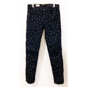 GAP Silver Polka Dot Dark Wash Jean Mid-Rise W27/4